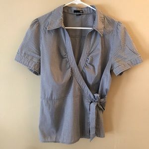 H&M Striped Wrap Collared Shirt 14